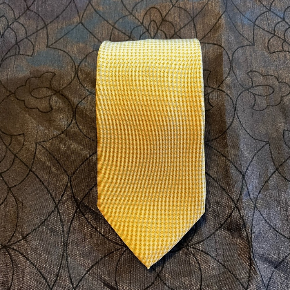 Ermenegildo Zegna yellow Diamond Silk Neck Tie - Picture 2 of 3